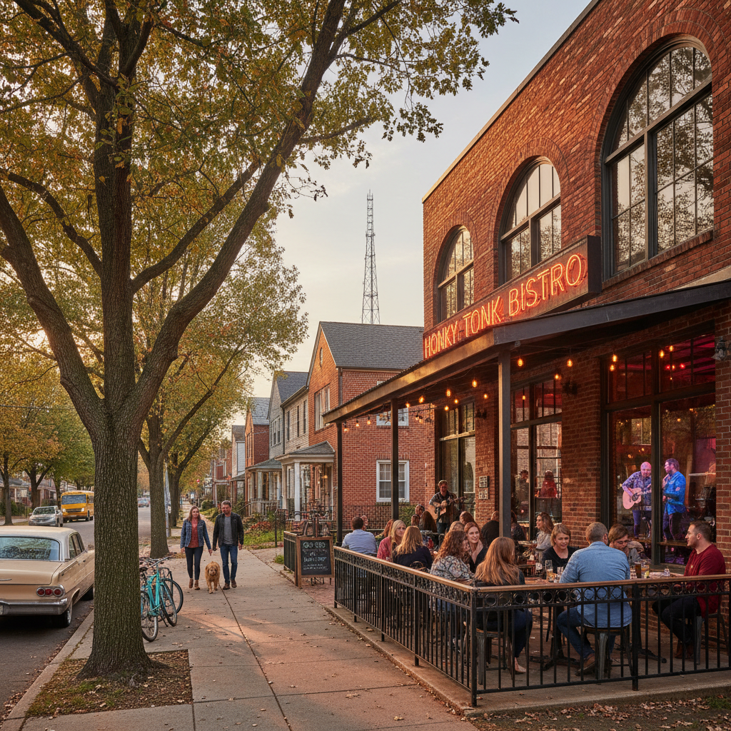 Image prompts for a location page about restaurant near Grand Ole Opry Nashville near in TN 37206. Generate exactly 2